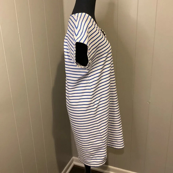 J Crew Small Midi Sleeveless Dress Stripes V Neck Side slits on hem - Picture 4 of 7